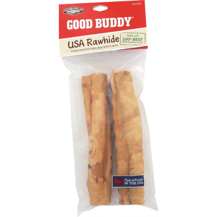 CASTOR & POLLUX: Good Buddy Rawhide Sticks Dog Chew 7 Inches, 2 pc