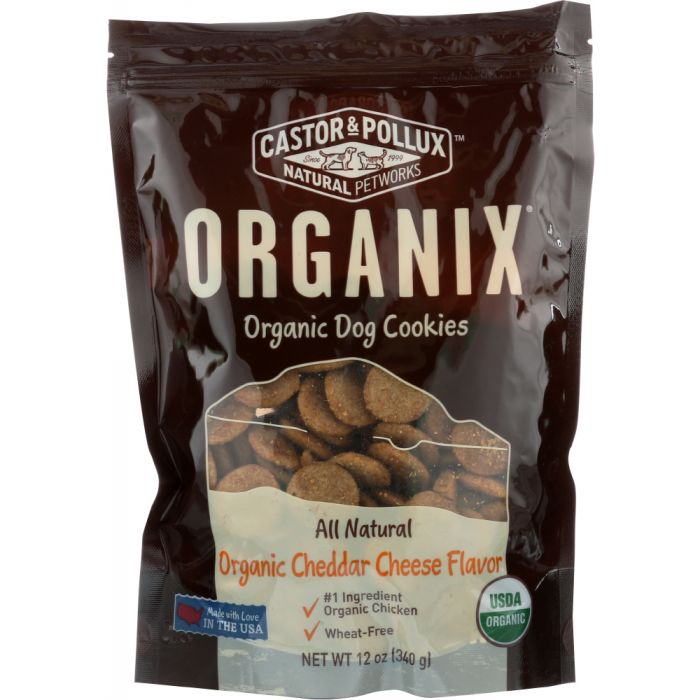 CASTOR & POLLUX: Organic Dog Cookies Cheddar Cheese Flavor, 12 oz