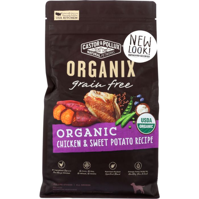 CASTOR & POLLUX: Organix Grain Free Organic Chicken & Sweet Potato Recipe 4 Lb