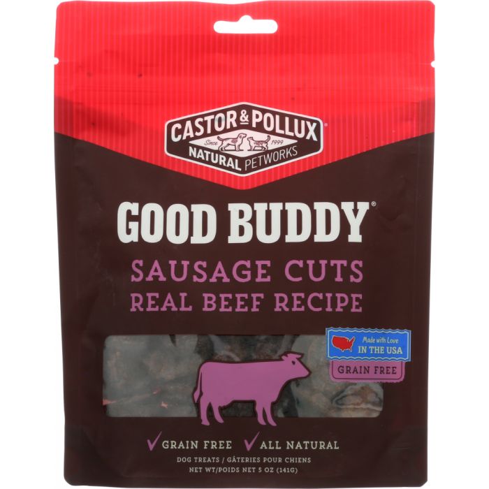 CASTOR & POLLUX: Good Buddy Sausage Cuts Dog Treats Real Beef Recipe 5 Oz