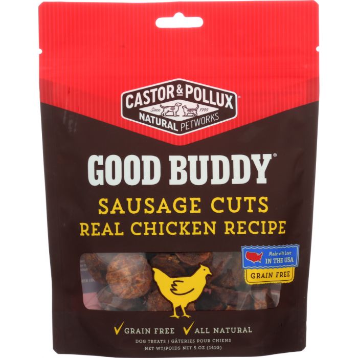 CASTOR & POLLUX: Dog Treat Good Buddy Sausage Cut Chicken, 5 oz