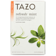 Load image into Gallery viewer, TAZO: Herbal Tea Refresh Mint Caffeine-Free 20 Tea Bags, 0.8 oz
