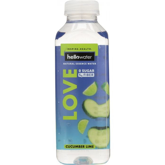 HELLOWATER: Love, Cucumber Lime Water, 16 oz