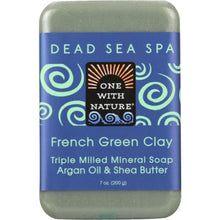 Load image into Gallery viewer, ONE WITH NATURE: French Green Clay Triple Milled Mineral Bar Soap Argan Oil &amp; Shea Butter, 7 oz
