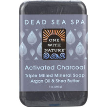 Load image into Gallery viewer, ONE WITH NATURE: Activated Charcoal Triple Milled Mineral Soap Argan Oil &amp; Shea Butter, 7 oz
