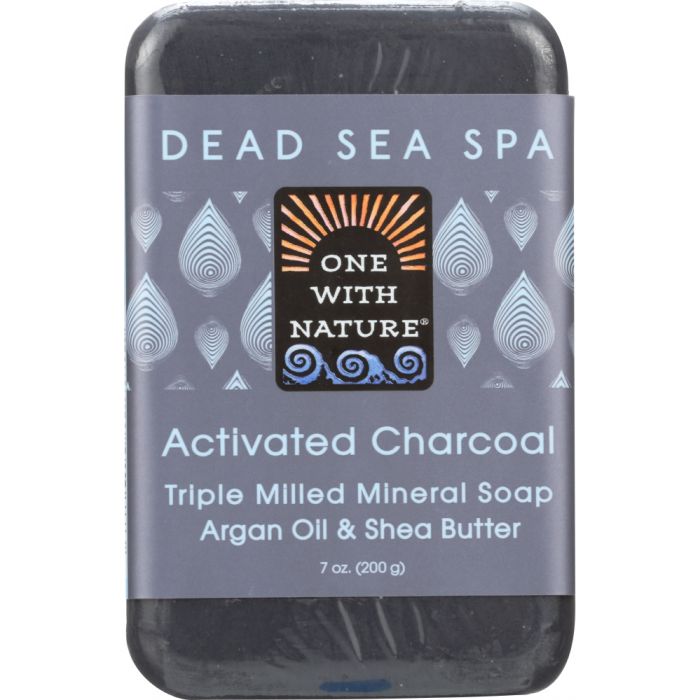 ONE WITH NATURE: Activated Charcoal Triple Milled Mineral Soap Argan Oil & Shea Butter, 7 oz