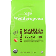 Load image into Gallery viewer, WEDDERSPOON: Organic Manuka Honey Drops Eucalyptus, 4 oz
