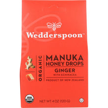 Load image into Gallery viewer, WEDDERSPOON: Organic Manuka Honey Drops Ginger, 4 oz
