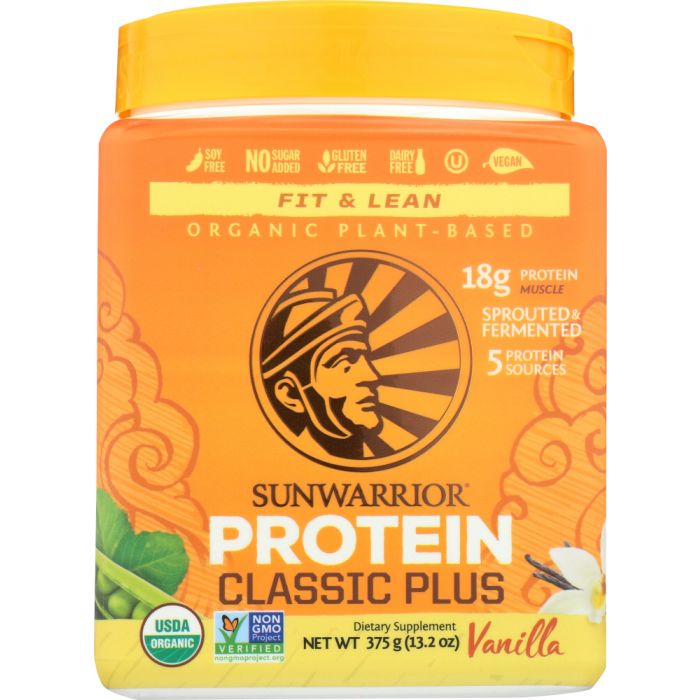 SUNWARRIOR: Protein Powder Classic Vanilla 375 gm, 13.2 oz