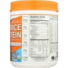 Load image into Gallery viewer, GROWING NATURALS: Organic Raw Rice Protein Original, 16.2 oz
