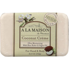 Load image into Gallery viewer, A LA MAISON DE PROVENCE: Hand &amp; Body Bar Soap Coconut Cream, 8.8 oz
