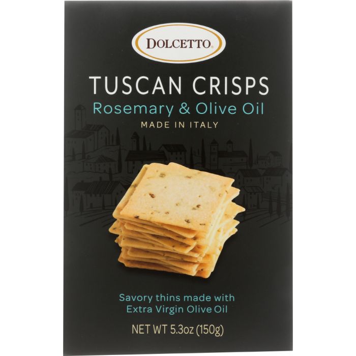 DOLCETTO: Dolcetto Rosemary + Olive Oil Tuscan Crisps, 5.3 oz