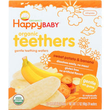 Load image into Gallery viewer, HAPPY BABY: Gentle Teething Wafers Banana &amp; Sweet Potato Org, 1.7 oz
