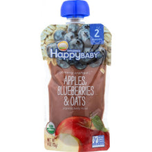 Load image into Gallery viewer, HAPPY BABY: Stage 2 Apple Blueberry and Oats Organic Baby Food, 4 oz
