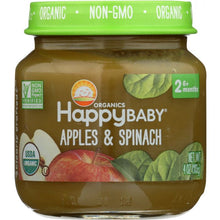 Load image into Gallery viewer, HAPPY BABY: Stage 2 Apples and Spinach Baby Food, 4 oz
