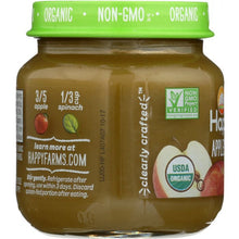 Load image into Gallery viewer, HAPPY BABY: Stage 2 Apples and Spinach Baby Food, 4 oz
