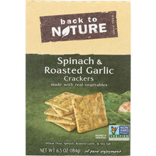 Load image into Gallery viewer, BACK TO NATURE: Crackers Spinach and Roasted Garlic, 6.5 oz
