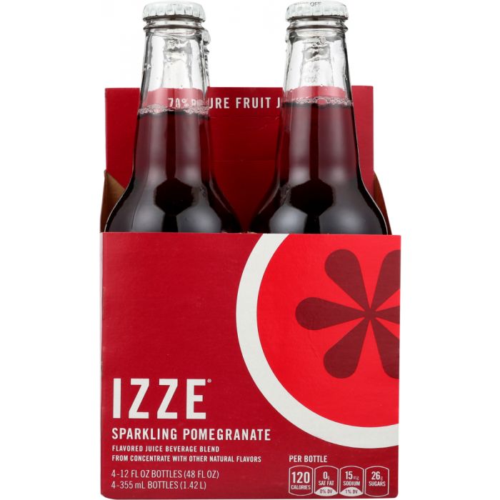 IZZE: Sparkling Pomegranate Flavored Juice Beverage 4 Count, 48 oz