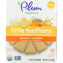 Load image into Gallery viewer, PLUM ORGANICS: Little Yums Organic Teething Wafers Pumpkin &amp; Banana 6 packs, 3 oz
