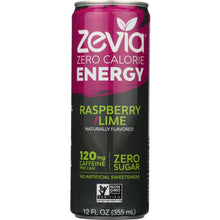 Load image into Gallery viewer, ZEVIA: Energy Raspberry Lime Zero Calorie, 12 oz
