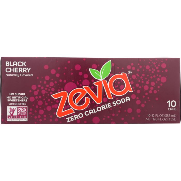ZEVIA: Black Cherry Zero Calorie Soda 10 Pack, 120 fl oz