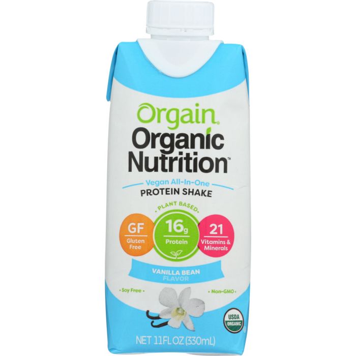 ORGAIN: Organic Vegan Nutritional Shake Sweet Vanilla Bean, 11 oz