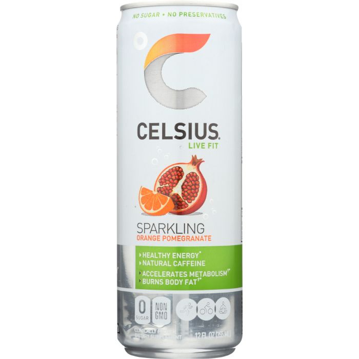 CELSIUS: Beverage Sparkling Orange Pomegranate, 12 oz