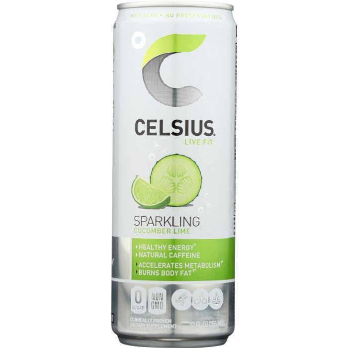 CELSIUS: Beverage Sparkling Cucumber Lime, 12 oz