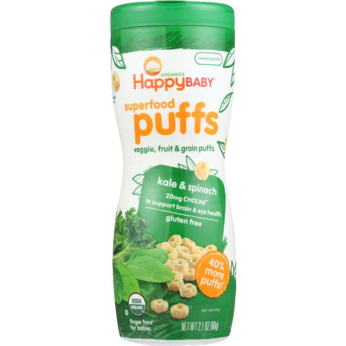 HAPPY BABY: Puff Kale & Spinach Organic, 2.1 oz