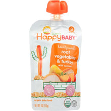 Load image into Gallery viewer, HAPPY BABY: Organic Baby Food Stage 3 Root Vegetables &amp; Turkey with Quinoa, 4 oz
