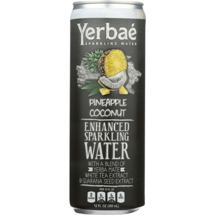 YERBAE: Enhanced Sparkling Water Pineapple, 12 fl oz