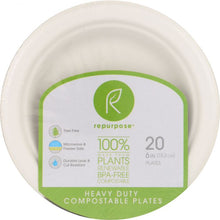 Load image into Gallery viewer, REPURPOSE: Plant Based Heavy Duty Plates 6in, 20 pc
