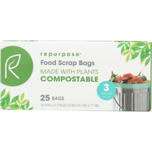 Load image into Gallery viewer, REPURPOSE: Compostable Food Scrap Bags 3gal, 25 ea
