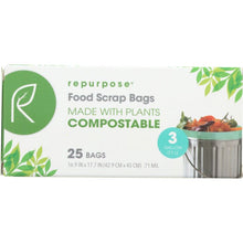 Load image into Gallery viewer, REPURPOSE: Compostable Food Scrap Bags 3gal, 25 ea
