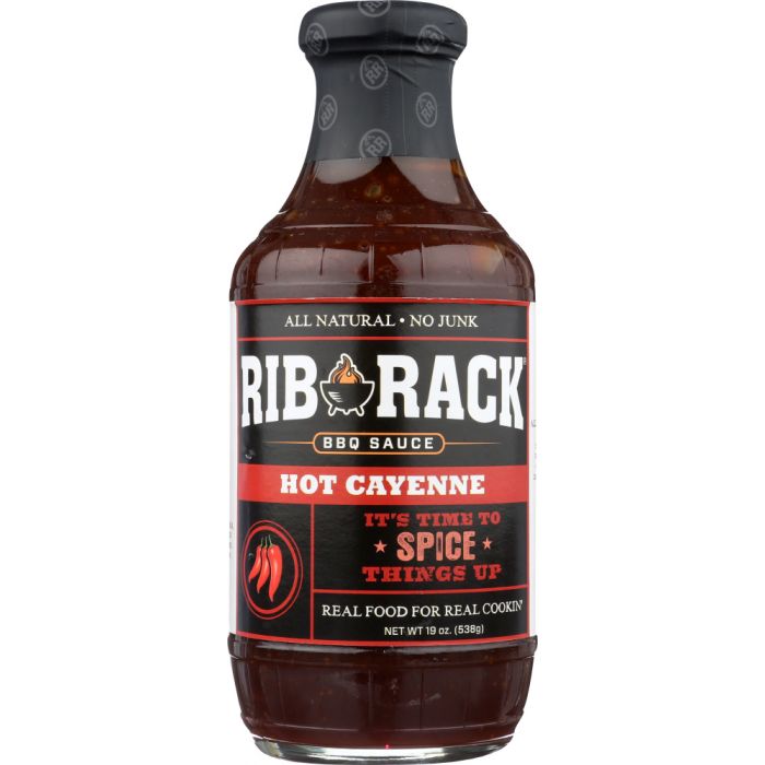 RIB RACK: Hot Cayenne BBQ Sauce, 19 oz