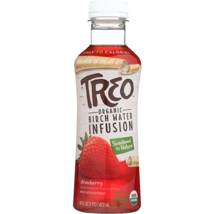 TREO: Organic Birch Water Infusion Strawberry, 16 oz