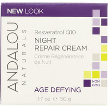 Load image into Gallery viewer, ANDALOU NATURALS: Resveratrol Q10 Night Repair Cream Age-Defying, 1.7 Oz
