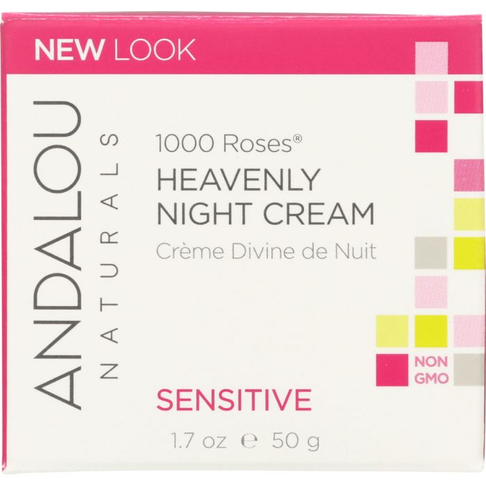 ANDALOU NATURALS: 1000 Roses Heavenly Night Cream Sensitive, 1.7 oz