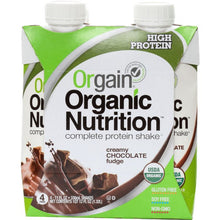 Load image into Gallery viewer, ORGAIN: Organic Nutritional Shake Creamy Chocolate Fudge 4 count, 44 oz
