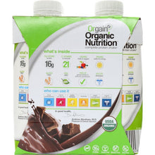 Load image into Gallery viewer, ORGAIN: Organic Nutritional Shake Creamy Chocolate Fudge 4 count, 44 oz
