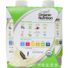 Load image into Gallery viewer, ORGAIN: Organic Nutritional Shake Sweet Vanilla Bean 4 count, 44 oz
