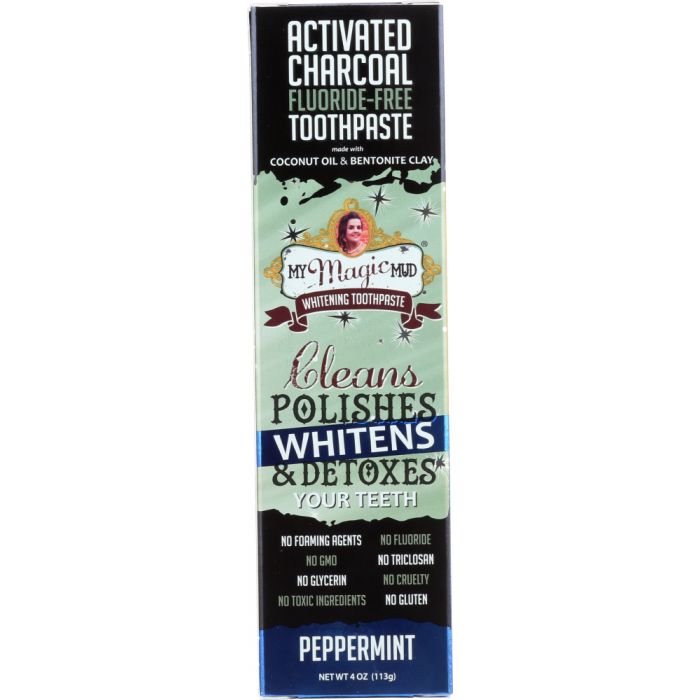 MY MAGIC MUD: Toothpaste Charcoal Peppermint, 4 oz