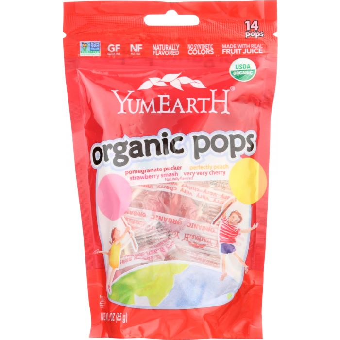 YUMMY EARTH: Organic Lollipops Gluten Free Fruit Flavors 14 pc, 3 oz