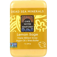 Load image into Gallery viewer, ONE WITH NATURE: Lemon Sage Triple Milled Minerals Soap Bar, 7 oz
