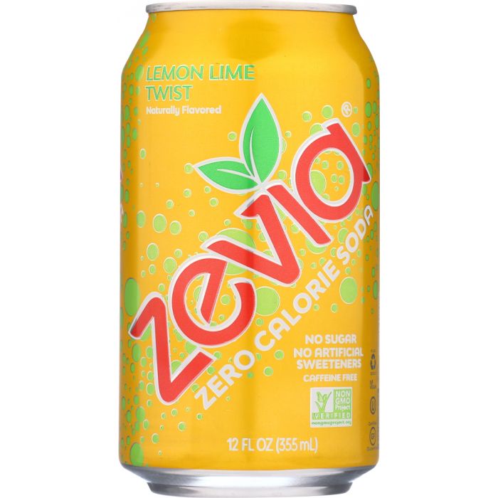 ZEVIA: Zero Calorie Soda Lemon Lime Twist 6-12 fl oz, 72 fl oz