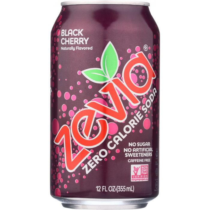 ZEVIA: All Natural Zero Calorie Soda Black Cherry 6-12 fl oz, 72 fl oz