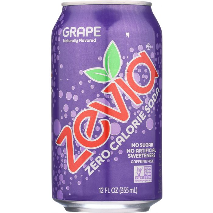 ZEVIA: All Natural Zero Calorie Soda Grape 6-12 fl oz, 72 fl oz