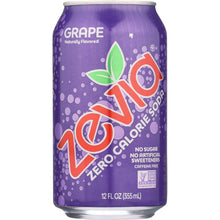 Load image into Gallery viewer, ZEVIA: All Natural Zero Calorie Soda Grape 6-12 fl oz, 72 fl oz
