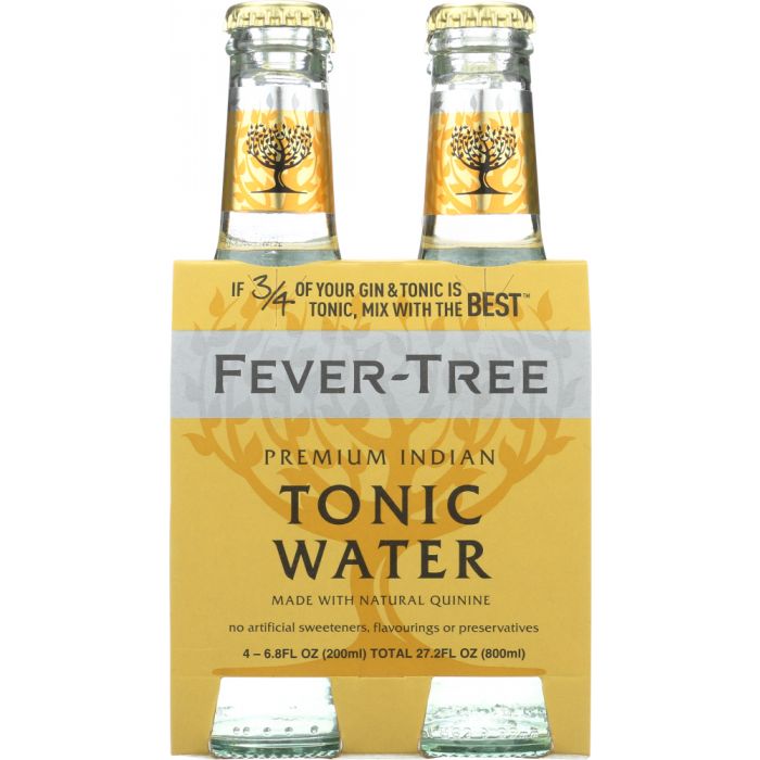 FEVER-TREE: Premium Indian Tonic Water 4x6.8 oz Bottles, 27.2 oz