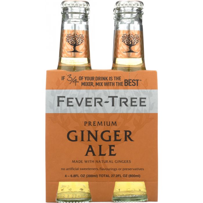 FEVER-TREE: Premium Ginger Ale 4x6.8 oz Bottles, 27.2 oz